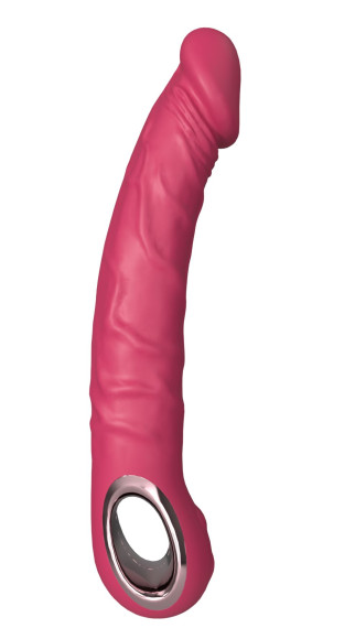 Розовый силиконовый вибратор-реалистик - 22 см. Розовый силиконовый вибратор-реалистик - 22 см.