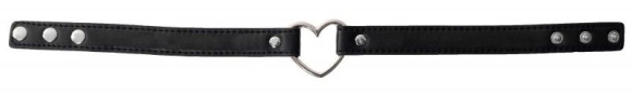 Черный узкий ошейник с сердечком Черный узкий ошейник с сердечком