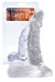 Прозрачный фаллоимитатор на широкой основе - 15,2 см.