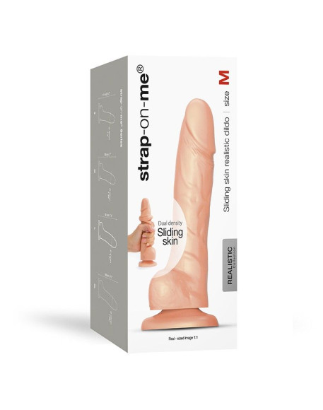 Телесный фаллоимитатор Strap-On-Me Sliding Skin Realistic Dildo size M Телесный фаллоимитатор Strap-On-Me Sliding Skin Realistic Dildo size M