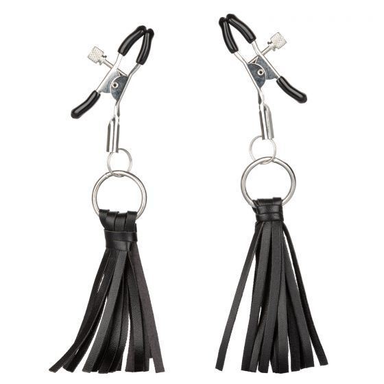Зажимы на соски с кожаными кистями Playful Tassels Nipple Clamps Зажимы на соски с кожаными кистями Playful Tassels Nipple Clamps