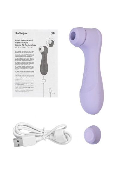 Сиреневый вакуумный стимулятор клитора Satisfyer Pro 2 Generation 3 с управлением через приложение Сиреневый вакуумный стимулятор клитора Satisfyer Pro 2 Generation 3 с управлением через приложение