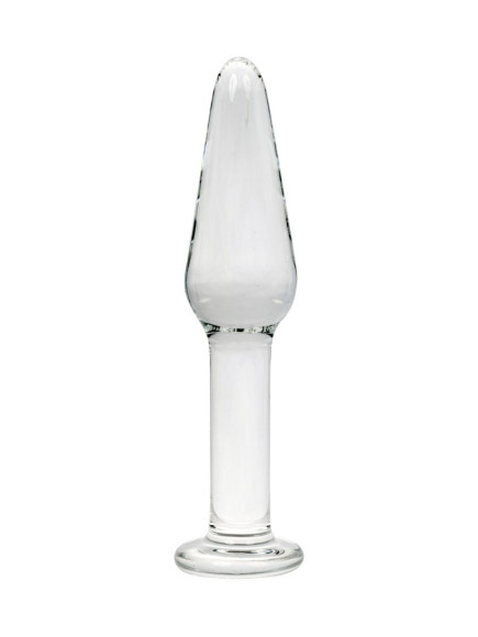 Прозрачный удлиненный анальный плаг из стекла - 12 см. Прозрачный удлиненный анальный плаг из стекла - 12 см.