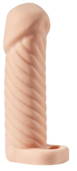 Телесная насадка-удлинитель KLEON с кольцом - 15 см. Телесная насадка-удлинитель KLEON с кольцом - 15 см.