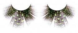 Светло-зелёные ресницы-перья Светло-зелёные ресницы-перья
