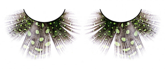 Светло-зелёные ресницы-перья Светло-зелёные ресницы-перья