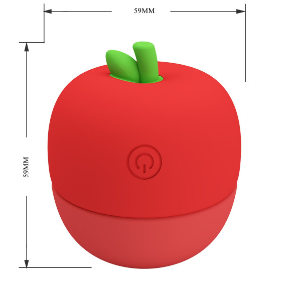 Красный клиторальный стимулятор в форме яблочка Apple Secret Красный клиторальный стимулятор в форме яблочка Apple Secret