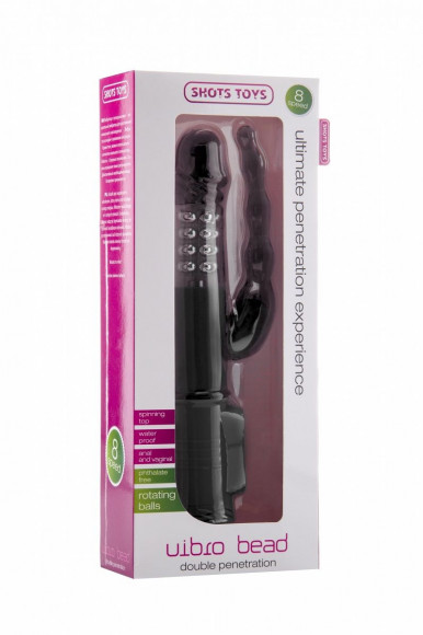 Чёрный анально-вагинальный вибратор Vibro Bead - 22,6 см.