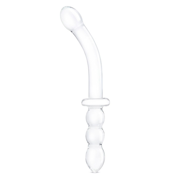 Изогнутый стеклянный фаллоимитатор 12’’ Girthy Ribbed G-Spot Glass Dildo With Handle Grip Double Ended - 30 см. Изогнутый стеклянный фаллоимитатор 12’’ Girthy Ribbed G-Spot Glass Dildo With Handle Grip Double Ended - 30 см.