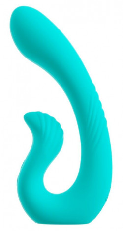 Бирюзовый вибратор NAIRA Dual Heads Vibrator - 17,5 см. Бирюзовый вибратор NAIRA Dual Heads Vibrator - 17,5 см.