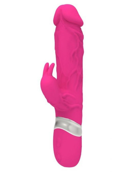 Розовый реалистичный вибратор-кролик - 23 см. Розовый реалистичный вибратор-кролик - 23 см.