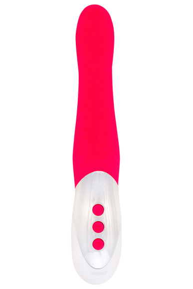 Ярко-розовый пульсирующий массажер - 26 см. Ярко-розовый пульсирующий массажер - 26 см.