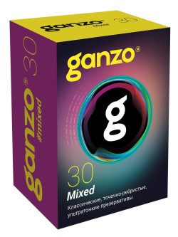 Микс-набор из 30 презервативов Ganzo Mixed Микс-набор из 30 презервативов Ganzo Mixed
