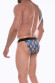 Синие мужские трусы-танга с разноцветным принтом Синие мужские трусы-танга с разноцветным принтом