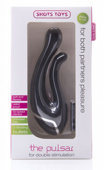 Чёрный вибратор The Pulsar - 16,2 см.