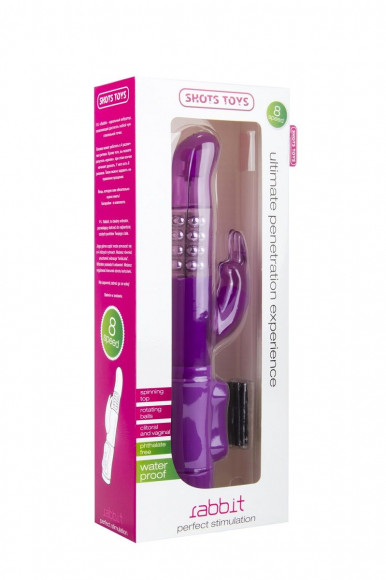 Фиолетовый перезаряжаемый вибратор Rabbit с клиторальным отростком - 22 см. Фиолетовый перезаряжаемый вибратор Rabbit с клиторальным отростком - 22 см.