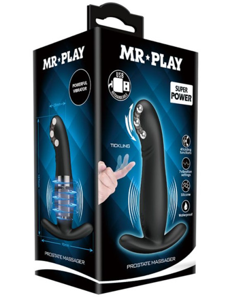 Черный вибромассажёр простаты Mr.Play - 12,7 см. Черный вибромассажёр простаты Mr.Play - 12,7 см.