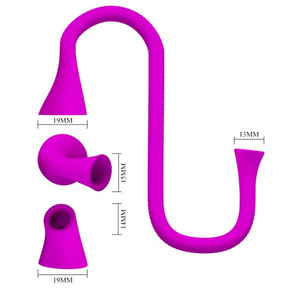 Двусторонний стимулятор Romance 3-in-1 - с вибрацией и функцией всасывания Двусторонний стимулятор Romance 3-in-1 - с вибрацией и функцией всасывания