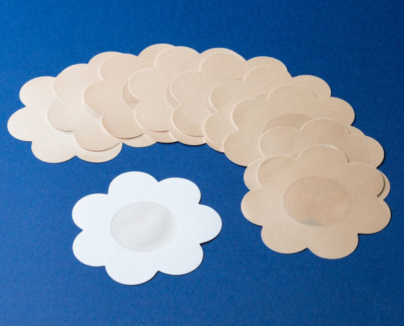 Телесные одноразовые наклейки на соски - 5 шт. Телесные одноразовые наклейки на соски - 5 шт.