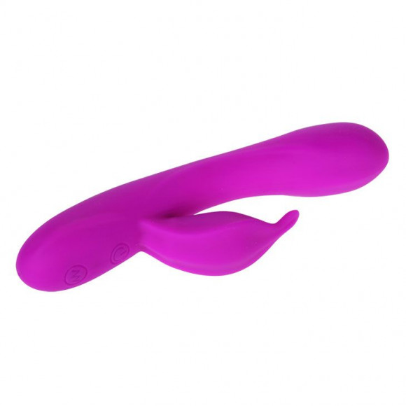 Лиловый вибратор Yves с клиторальным отростком - 17 см. Лиловый вибратор Yves с клиторальным отростком - 17 см.