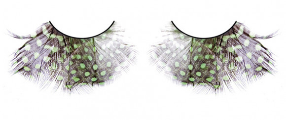 Коричнево-зелёно-фиолетовые ресницы-перья Коричнево-зелёно-фиолетовые ресницы-перья