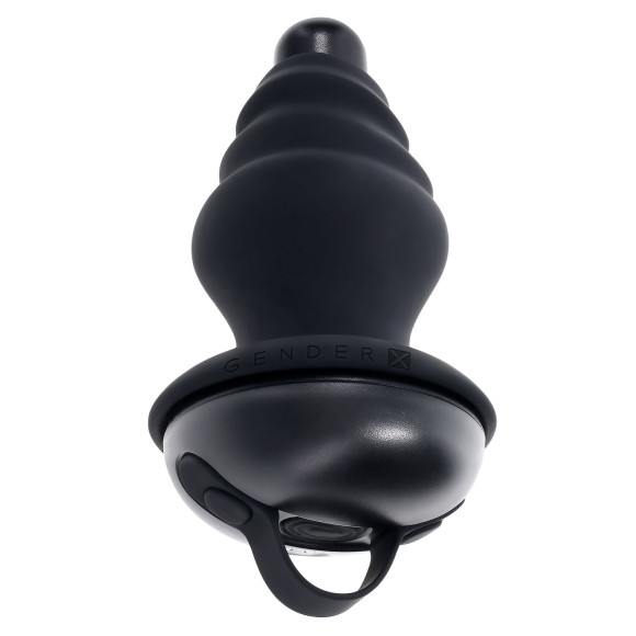 Черный вибростимулятор со съёмной насадкой Echo - 15,3 см.