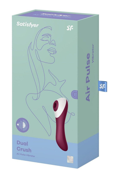 Бордовый вакуум-волновой вибростимулятор Dual Crush Бордовый вакуум-волновой вибростимулятор Dual Crush