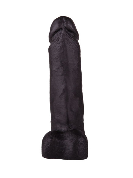 Чёрный дилдо на присоске - 19 см. Чёрный дилдо на присоске - 19 см.
