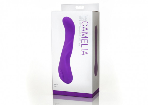 Фиолетовый вибромассажёр с загнутой головкой UltraZone Camelia 9X Silicone G-Spot Vibrator - 17 см. Фиолетовый вибромассажёр с загнутой головкой UltraZone Camelia 9X Silicone G-Spot Vibrator - 17 см.