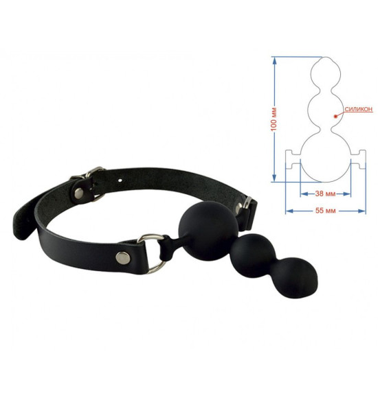 Черный кляп-пробка на регулируемых ремешках Черный кляп-пробка на регулируемых ремешках