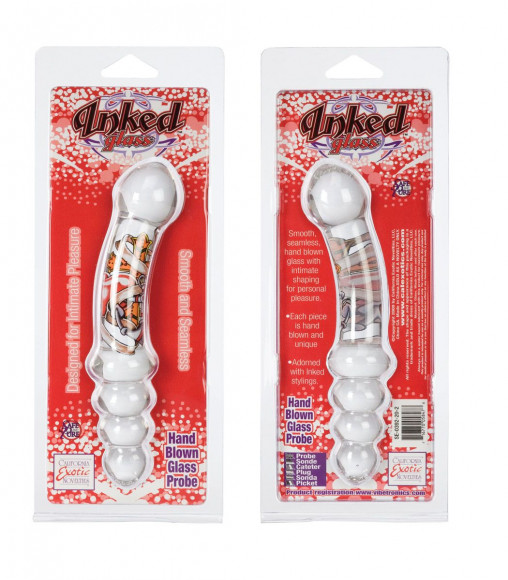 Двухсторонняя анальная пробка Inked Glass Dual Probe - 19 см.