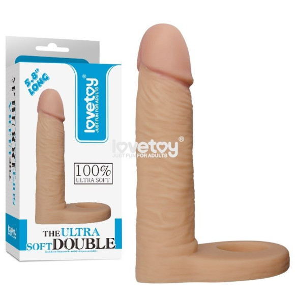 Телесная насадка The Ultra Soft Double для двойного проникновения - 14 см. Телесная насадка The Ultra Soft Double для двойного проникновения - 14 см.