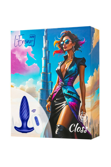 Синяя анальная вибровтулка Closs с управлением через приложение Синяя анальная вибровтулка Closs с управлением через приложение
