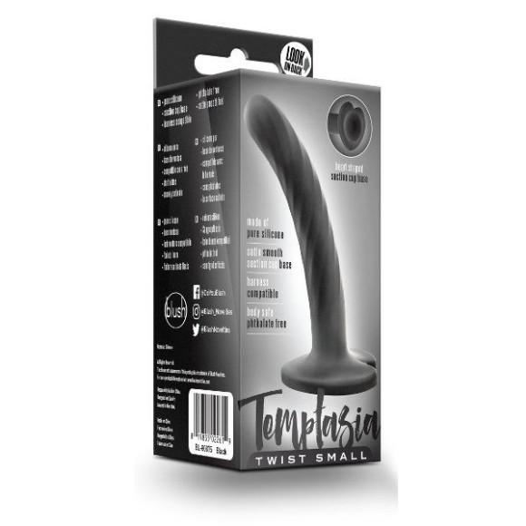 Черный анальный фаллоимитатор на присоске Twist Small - 11,4 см. Черный анальный фаллоимитатор на присоске Twist Small - 11,4 см.