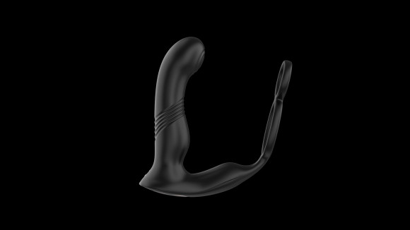 Черный вибромассажер простаты с эффектом фингеринга - 16 см. Черный вибромассажер простаты с эффектом фингеринга - 16 см.