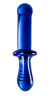 Синий двусторонний стеклянный фаллоимитатор Double Crystal - 19,5 см.