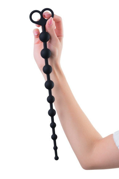 Черные анальные бусы Cephei - 33,5 см. Черные анальные бусы Cephei - 33,5 см.