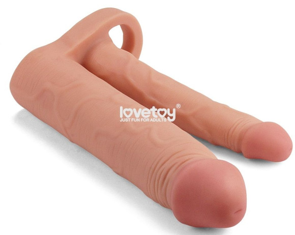Телесная насадка для двойного проникновения Add 2 Pleasure X Tender Double Penis Sleeve - 20 см. Телесная насадка для двойного проникновения Add 2 Pleasure X Tender Double Penis Sleeve - 20 см.