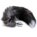 Серебристая анальная пробка с темным лисьим хвостом Black & White Fox Tail Size S Серебристая анальная пробка с темным лисьим хвостом Black & White Fox Tail Size S