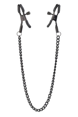 Черные зажимы на соски на цепочке Deluxe Nipple Clamps Черные зажимы на соски на цепочке Deluxe Nipple Clamps