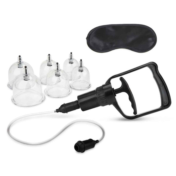 Набор из 6 вакуумных банок с насосом Erotic Suction Cupping Set Набор из 6 вакуумных банок с насосом Erotic Suction Cupping Set