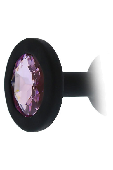 Черная гладкая анальная пробка с розовым кристаллом Silicone Diamond Plug - 7 см. Черная гладкая анальная пробка с розовым кристаллом Silicone Diamond Plug - 7 см.
