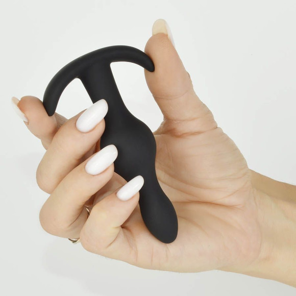 Черная фигурная анальная пробка - 10 см. Черная фигурная анальная пробка - 10 см.