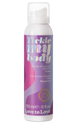 Массажная хрустящая пенка Tickle My Body Strawberry с ароматом клубники - 150 мл.