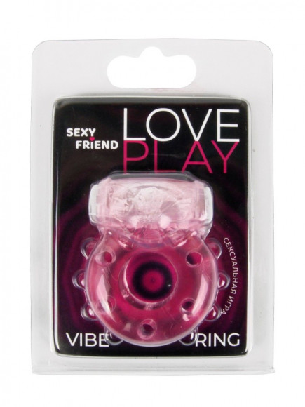 Розовое эрекционное виброкольцо с бабочкой