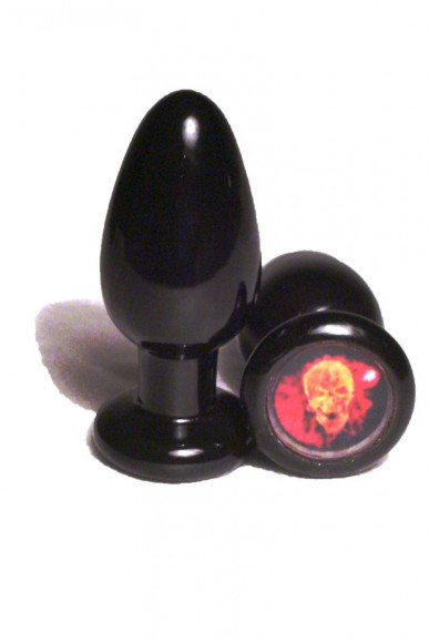 Анальная пробка с изображением черепа - 8 см. Анальная пробка с изображением черепа - 8 см.