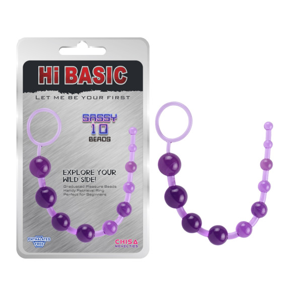 Фиолетовая анальная цепочка Sassy Anal Beads - 26,7 см. Фиолетовая анальная цепочка Sassy Anal Beads - 26,7 см.