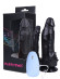 Черный сдвоенный вибратор №11 с проводным пультом - 17 см. Черный сдвоенный вибратор №11 с проводным пультом - 17 см.