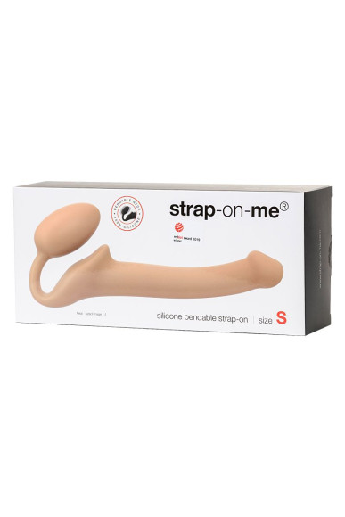 Телесный безремневой страпон Silicone Bendable Strap-On - size S Телесный безремневой страпон Silicone Bendable Strap-On - size S