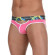Розовые мужские трусы-слипы с пикантными вырезами под поясом Розовые мужские трусы-слипы с пикантными вырезами под поясом